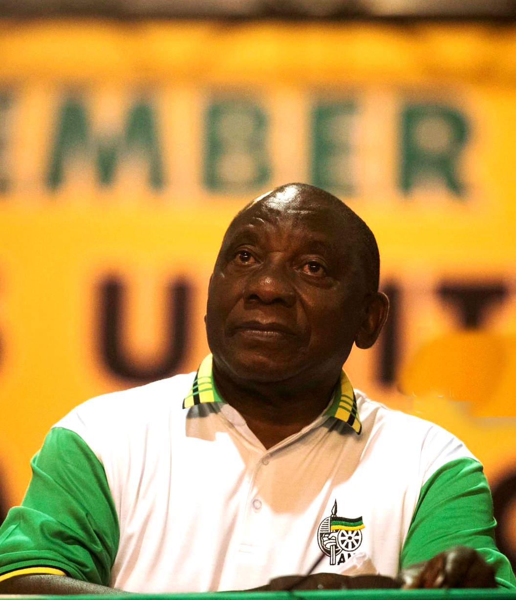 Ramaphosa 3a SOWETO, SOUTH AFRICA DECEMBER 18: (SOUTH AFRICA OUT): New president of the ANC Cyril Ramaphosa during the announcement of new party leadership at the 5th African National Congress (ANC) national conference at the Nasrec Expo Centre on December 18, 2017 in Soweto, South Africa. As ANC delegates supporters of the two presidential candidates were equally confident that their preferred choice will be announced as the new president of the ANC. The race was between Nkosazana Dlamini-Zuma and Cyril Ramaphosa the only two nominees for the party's top position. (Photo by Alet Pretorius/Gallo Images/Getty Images)