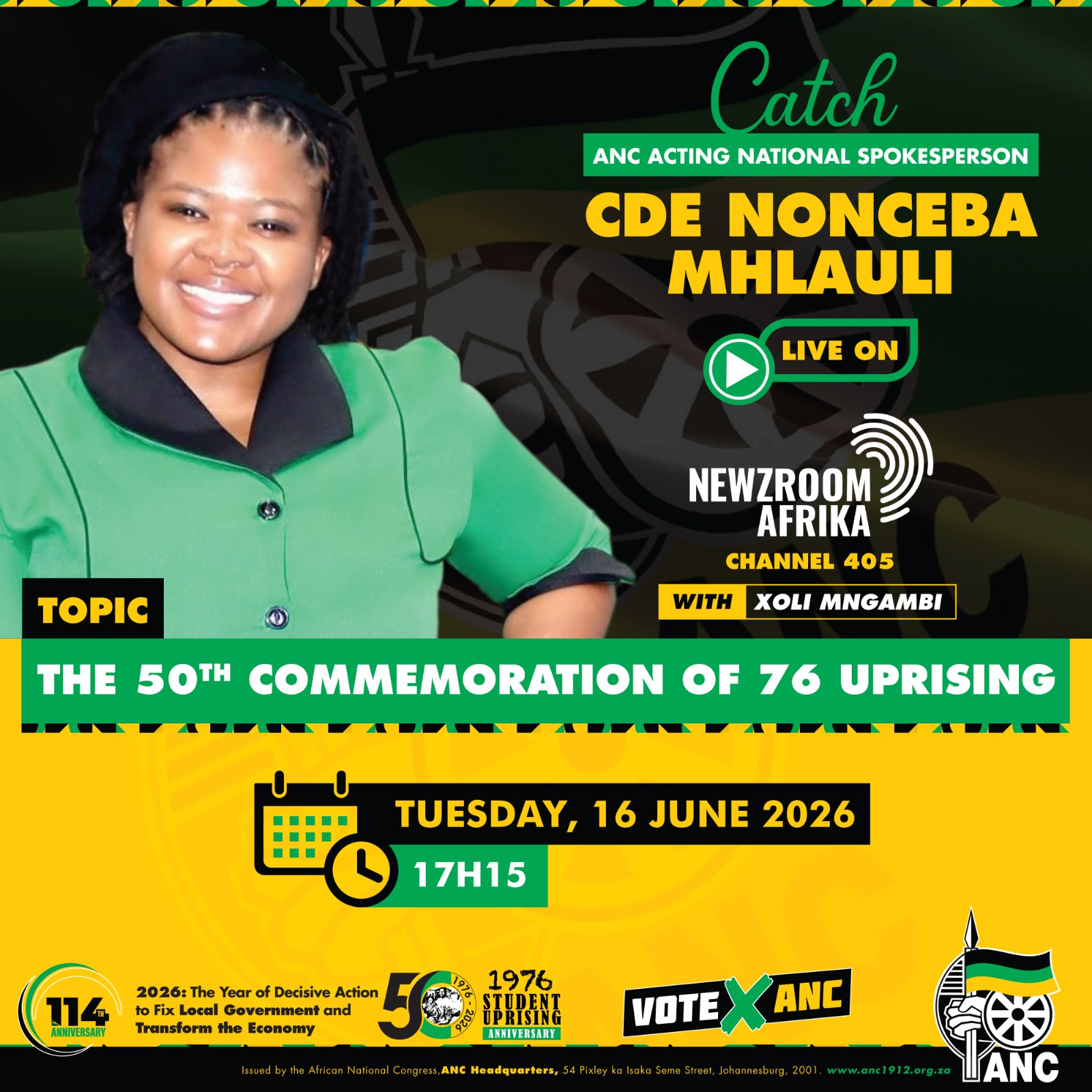 Cde Nonceba ANC Acting Spokesperson