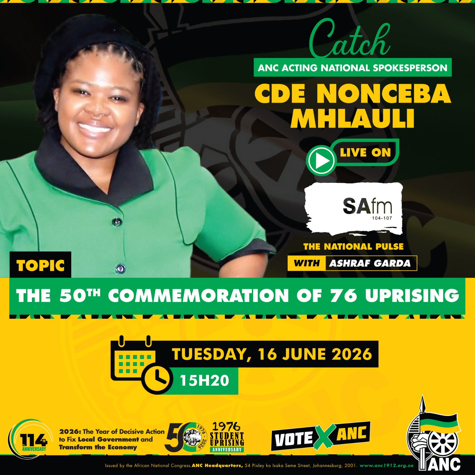 Cde Nonceba ANC Acting Spokesperson